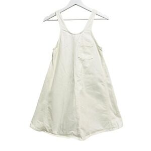 Collusion Dress Womens 4 White Denim Tank Trapeze Swing‎ Mini Cotton Casual